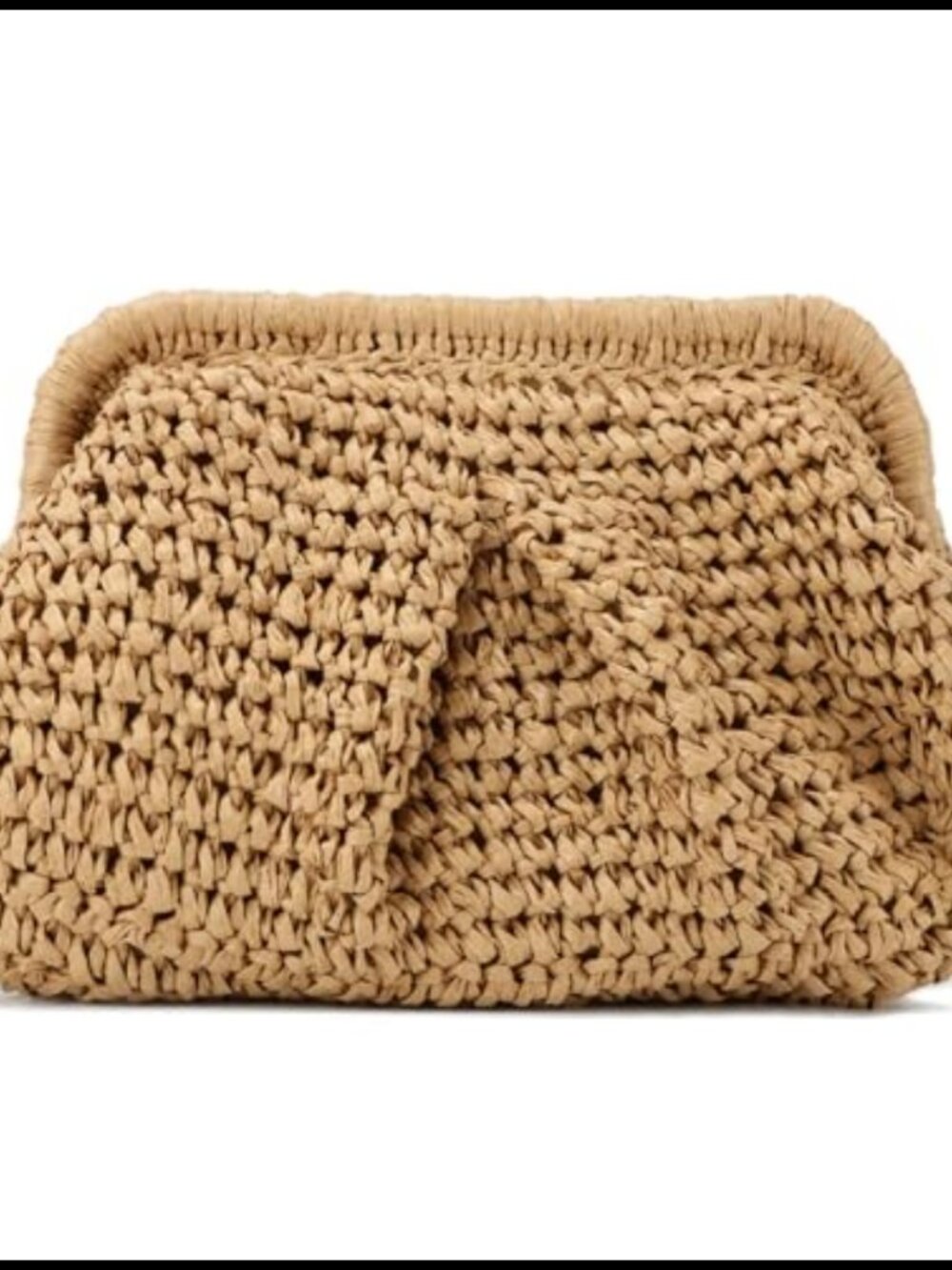 Hand Woven Straw Clutch Crossbody Bag Summer Beach Purse